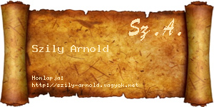 Szily Arnold névjegykártya