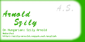 arnold szily business card